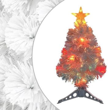 Vidaxl Umjetno božićno drvce sa svjetlima, bijelo, 64 cm, optičko vlakno
