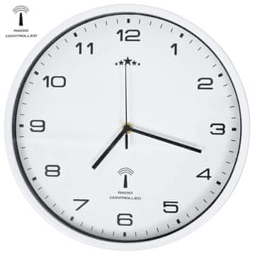 Vidaxl Sat s radio-kontrolom i kvarcnim mehanizmom, 31 cm, bijeli