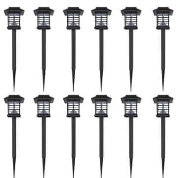 Vidaxl Vanjska solarna LED lampa 12 kom sa šiljcima 8,6 x 8,6 x 38 cm