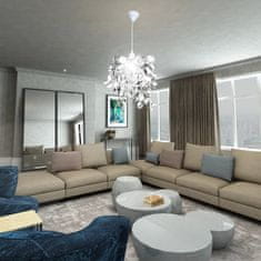 Vidaxl Viseći Blještavi Luster s Dizajnom Listića 21,5 x 30 cm Boja Srebra