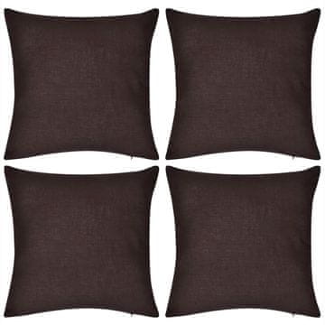 Vidaxl 130913 4 Brown Cushion Covers Cotton 40 x 40 cm