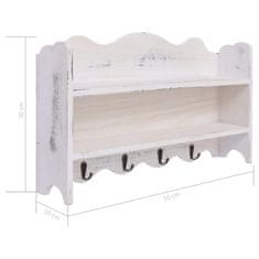 Vidaxl 284235 Wall Mounted Coat Rack White 50x10x30 cm Wood