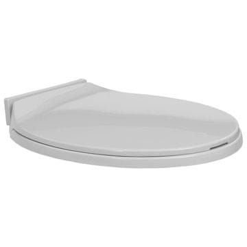 Vidaxl WC sjedalo s mekim zatvaranjem, svijetlo sive boje, ovalno