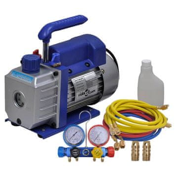 Vidaxl Jednostupanjska vakuumska crpka s 4-smjernim mjeračem tlaka