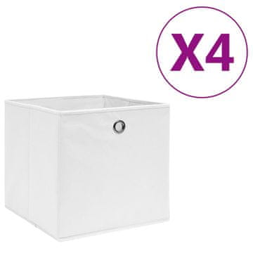 Vidaxl Kutije od netkanog materijala, 4 kom, 28x28x28 cm, bijele