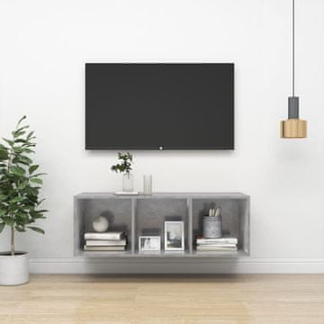 Vidaxl Zidni TV ormarić boje betona i sive boje 37x37x107 cm, s daskama
