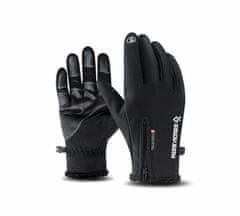 Netscroll Muške vodootporne zimske rukavice s touch screen funkcijom i protukliznim gripom, GoreTex, crne, WinterStar, L