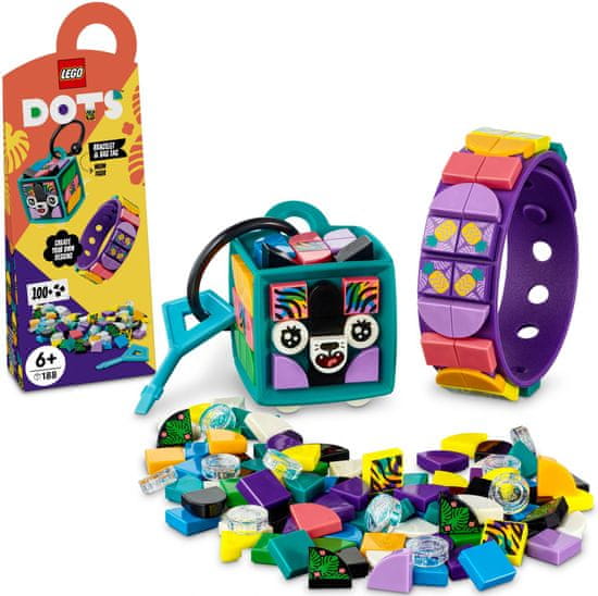 LEGO DOTS narukvica & ukras za torbicu - neonski tigar (41945)