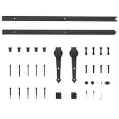 Vidaxl Pribor za klizna vrata 183 cm čelični crni