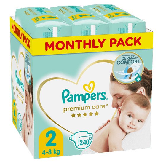 Pampers Premium Care pelene, veličina 2, 4-8 kg, 240 komada