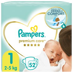 Pampers Premium Care pelene, vel. 1, 2–5 kg, 52 komada