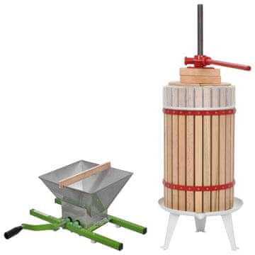 Vidaxl Set od 2 preše i drobilice za voće i vino