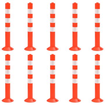 Vidaxl Stupovi za kontrolu prometa 10 kom 75 cm PE