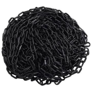 Vidaxl Upozoravajući lanac crni 100 m Ø8 mm plastični