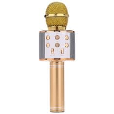 Manta MIC10-G karaoke mikrofon + zvučnik, Bluetooth, USB, microSD, zlatni