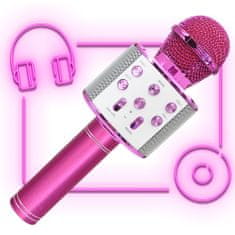 Manta MIC11-PK bežični mikrofon sa zvučnikom, Bluetooth, USB, microSD, rozi
