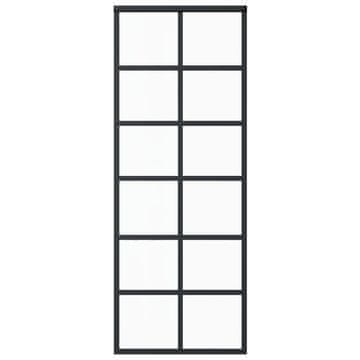 Vidaxl Klizna vrata od stakla ESG i aluminija 76 x 205 cm crna