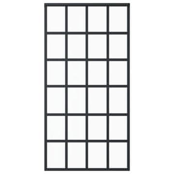 Vidaxl Klizna vrata od stakla ESG i aluminija 102 x 205 cm crna