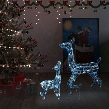 Vidaxl Božićni sobovi, akril, 160 hladno bijelih LED dioda