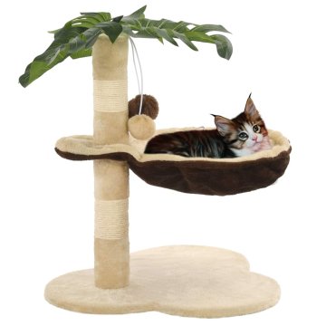 Vidaxl Grebalica za mačke sa sisal stupom, 50 cm, bež i smeđa
