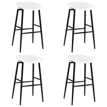 Vidaxl Barske stolice, set od 4, bijele