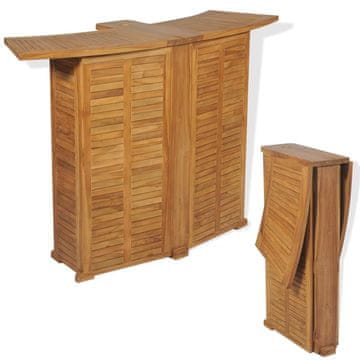 Vidaxl Sklopivi barski stol 155x53x105 cm Masivno tikovino drvo