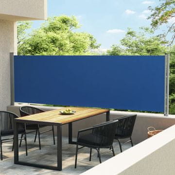 Vidaxl Uvlačna bočna tenda za terasu 140 x 600 cm plava