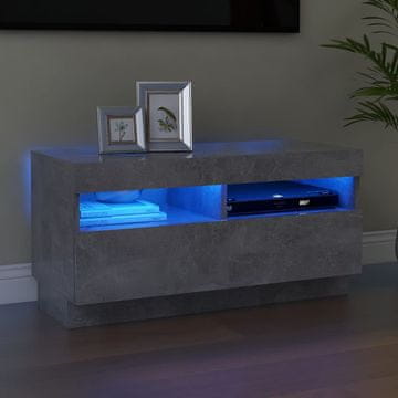 Vidaxl TV ormarić s LED rasvjetom, sivo-betonski, 80x35x40 cm