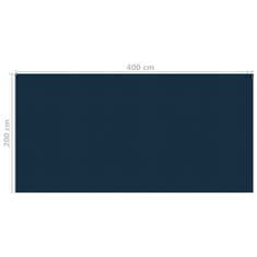 Vidaxl Plutajuća PE solarna folija, 400x200 cm, crna i plava