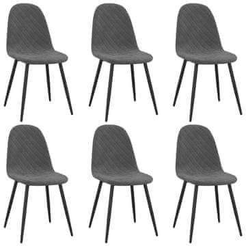 Vidaxl Blagovaonske stolice 6 kom tamnosive baršunaste
