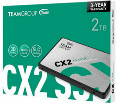TeamGroup CX2 SSD disk, 2 TB, SATA 3, 6,35 cm, 3D NAND (T253X6002T0C101)