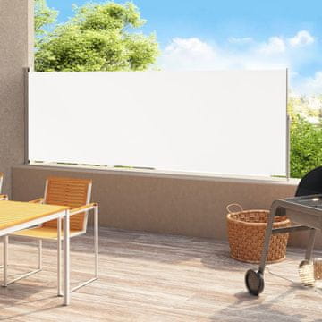 Vidaxl Uvlačna bočna tenda za terasu, 220x500 cm, krem