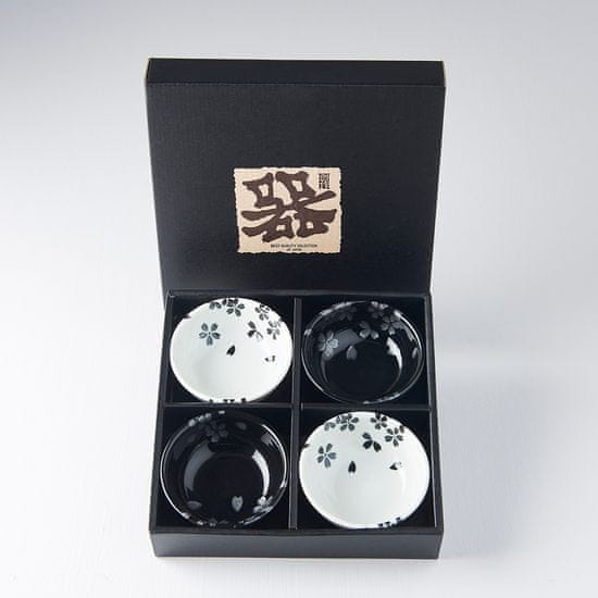 MIJ Set zdjela Black & White Sakura, 100 ml, 4 komada