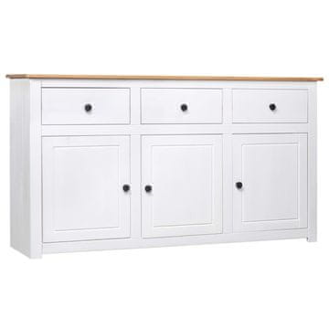 Vidaxl Komoda bijela 135x40x80 cm masivni borov drvo Panama serija