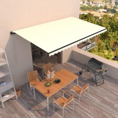 Vidaxl Tenda na ručno uvlačenje 500 x 300 cm krem