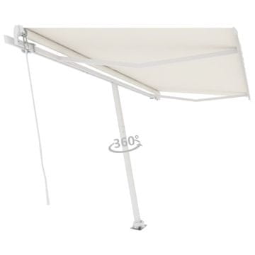 Vidaxl Samostojeća tenda na ručno uvlačenje 450 x 350 cm krem