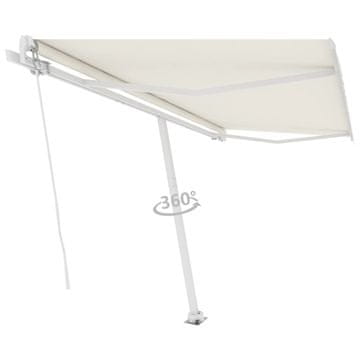Vidaxl Samostojeća tenda na ručno uvlačenje 400 x 300 cm krem
