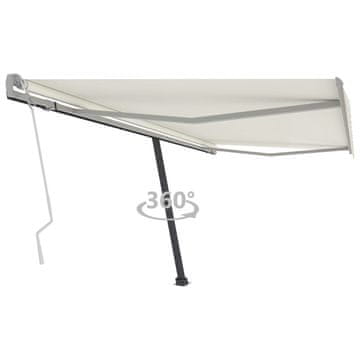 Vidaxl Samostojeća tenda na ručno uvlačenje 400 x 350 cm krem