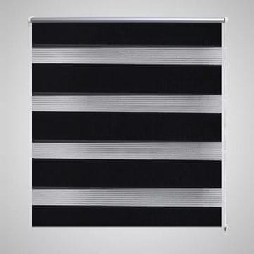 Vidaxl Zebra rolo zavjesa (90 x 150 cm) crna