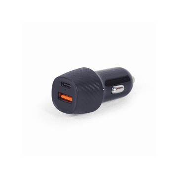 Gembird Punjač za auto 1xUSB-A QC3.0, 1xUSB-C PD 18W