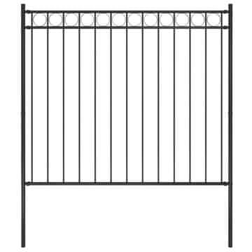 Vidaxl Vrtna ograda Čelik 1,81 x 1,5 m Crna