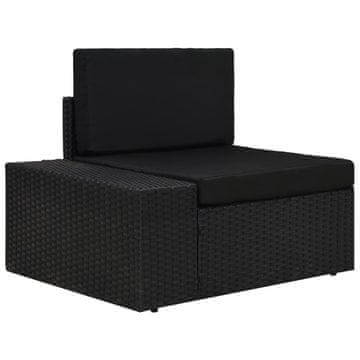 Vidaxl Modularna kutna sofa od poliratana s desnim naslonom crna