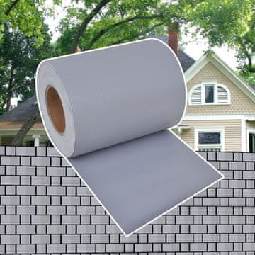 Vidaxl Navlaka za vrtnu ogradu, PVC, 70x0,19 m, siva