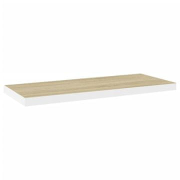Vidaxl Plutajuća zidna polica boja hrasta i bijela 80x23,5x3,8 cm MDF