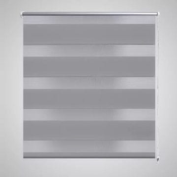 Vidaxl Zebra rolo zavjesa (40 x 100 cm) siva