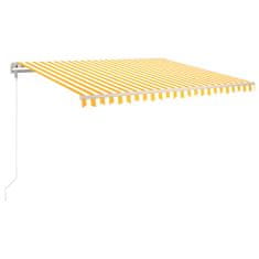 Vidaxl Tenda na automatsko uvlačenje 450 x 350 cm žuto-bijela