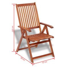 Vidaxl 7-dijelni vrtni blagovaonski set od masivnog bagremovog drva