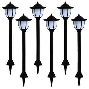 Vidaxl Solarne vrtne lampe, 6 kom, LED, crne