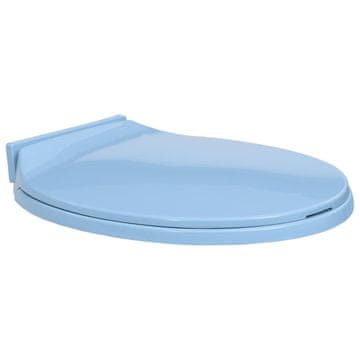 Vidaxl WC sjedalo s mekim zatvaranjem, plavo, ovalno