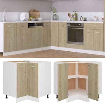 Vidaxl Kutni ormarić Sonoma hrast 75,5x75,5x80,5 cm iverica